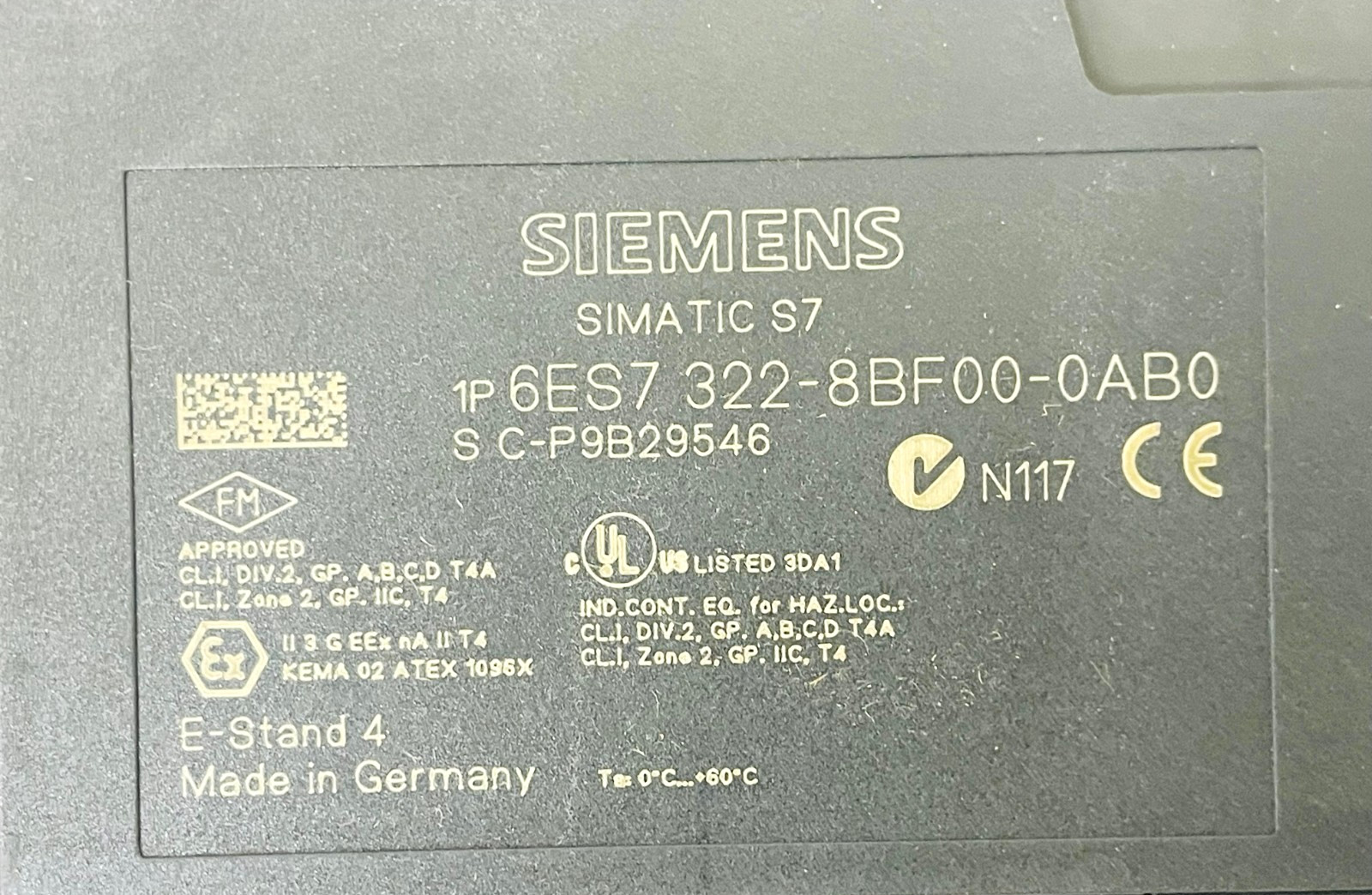 SIEMENS SIMATIC S7 Digital Output Module 6ES7322-8BF00-0AB0
