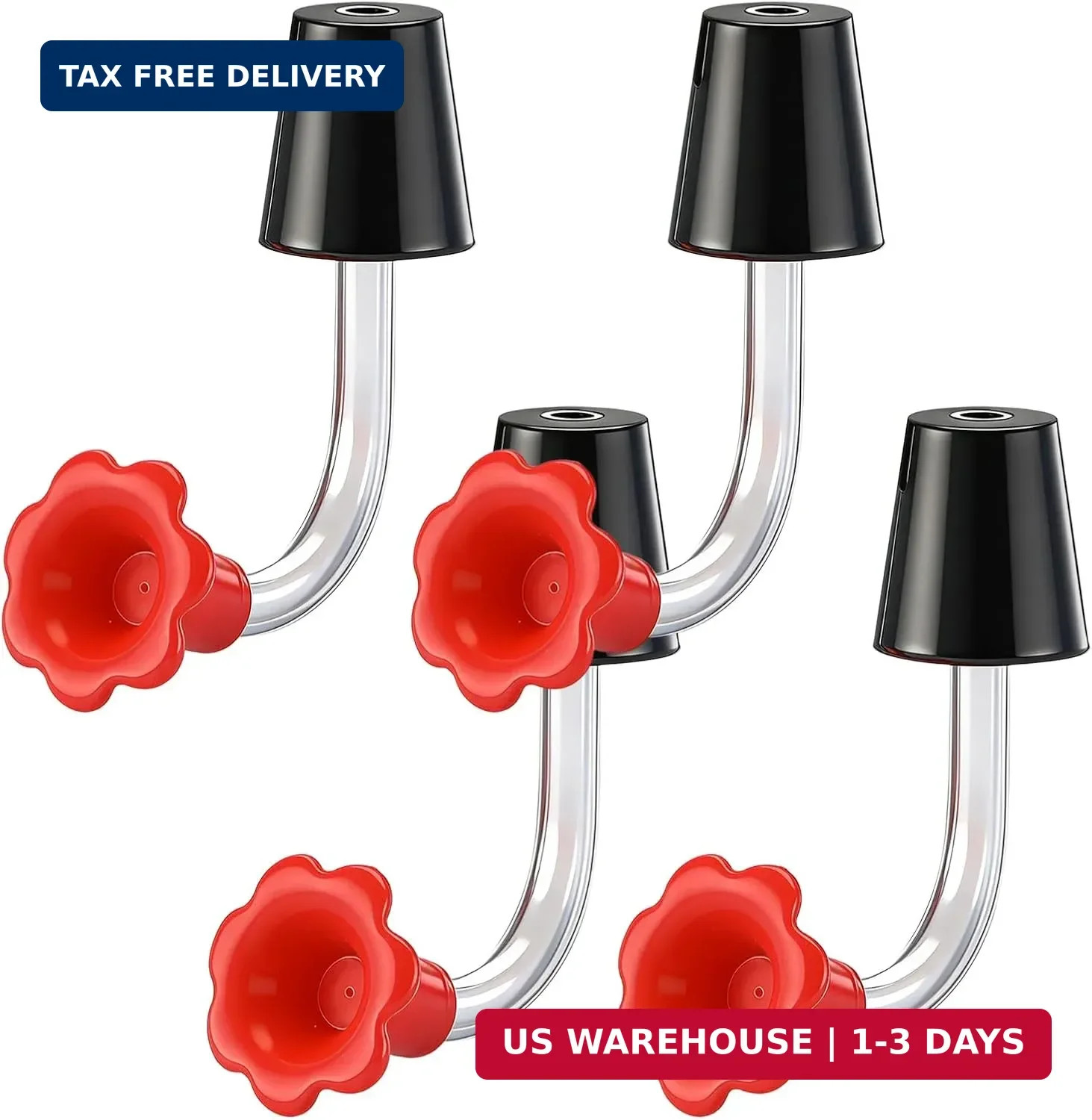 4 Pcs Hummingbird Feeder Tube with Stopper Handheld Bird Feeder Replacem