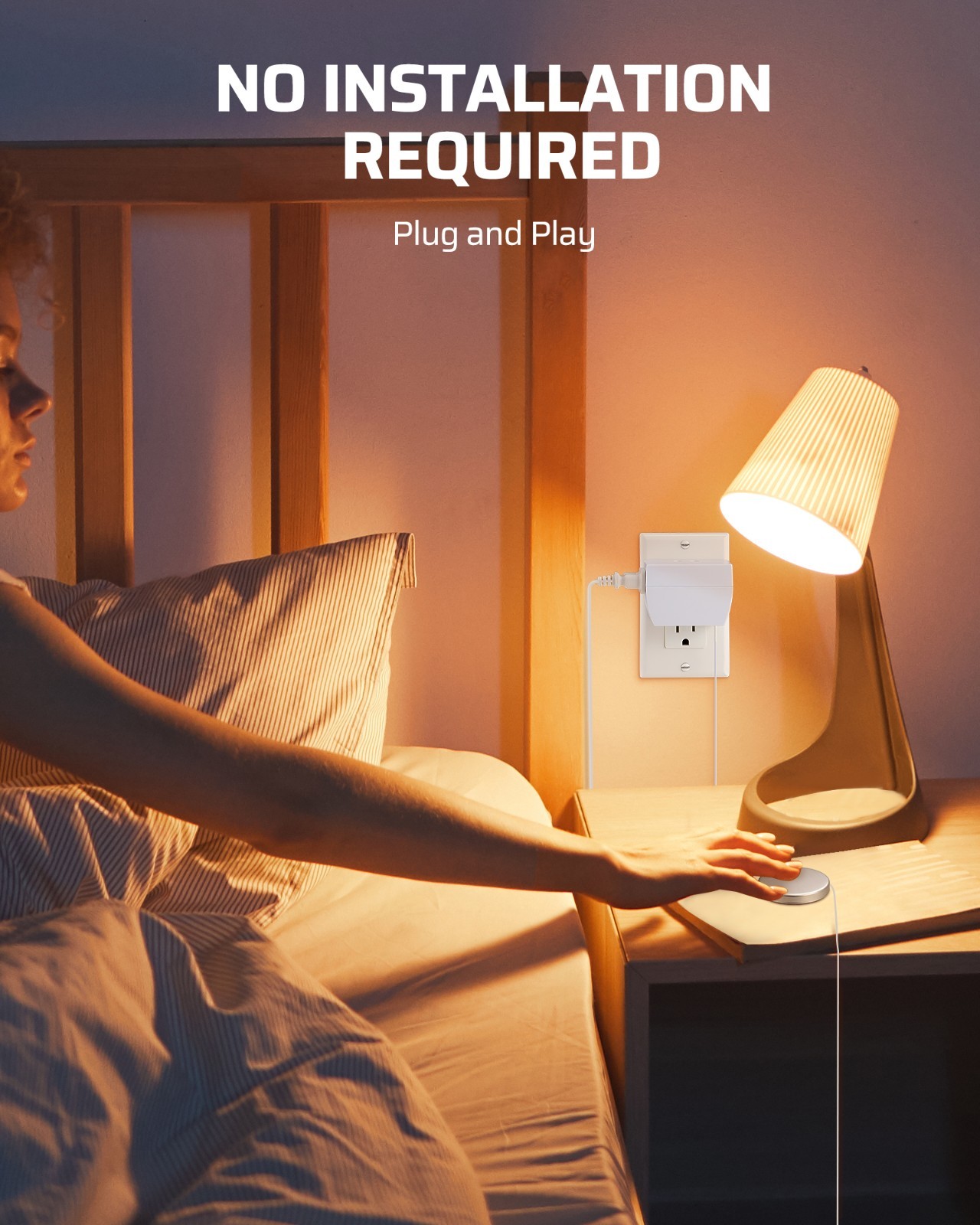 DEWENWILS Touch Control Lamp Dimmer Switch Dimmable LED CFL Bulbs 2 Pack