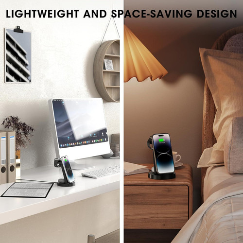 3 in 1 Charging Station for iPhone, Wireless Charger iPhone 17 16e Black