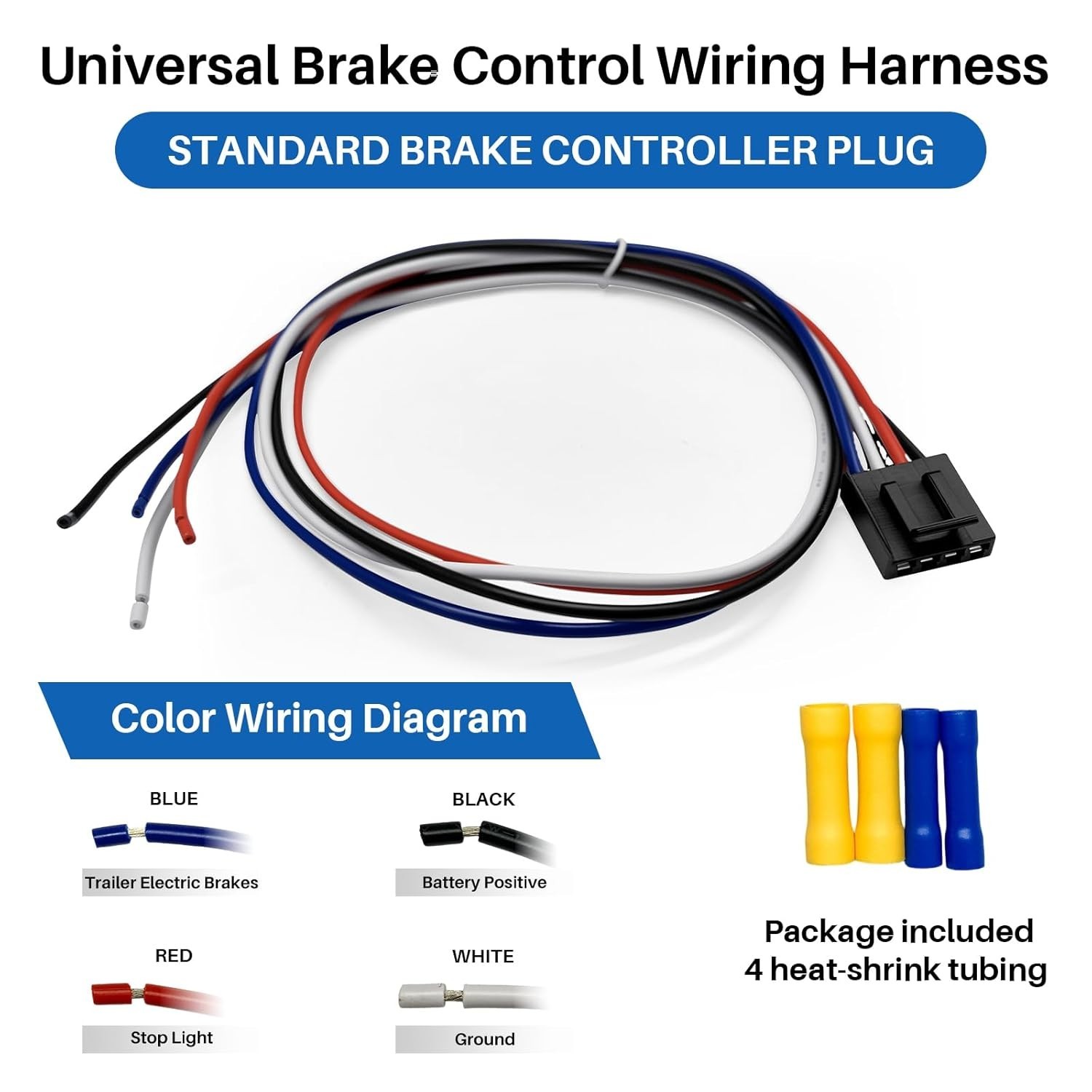 Universal Trailer Brake Controller Wiring Harness - Compatible with Tekonsha ...
