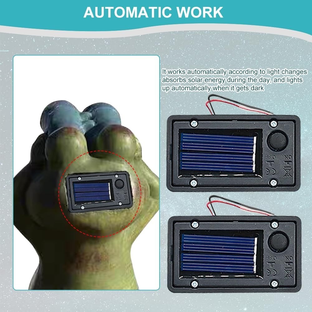 Solar Light Replacement Top 2-Pack, Waterproof Battery Box & LED Insert for Outd