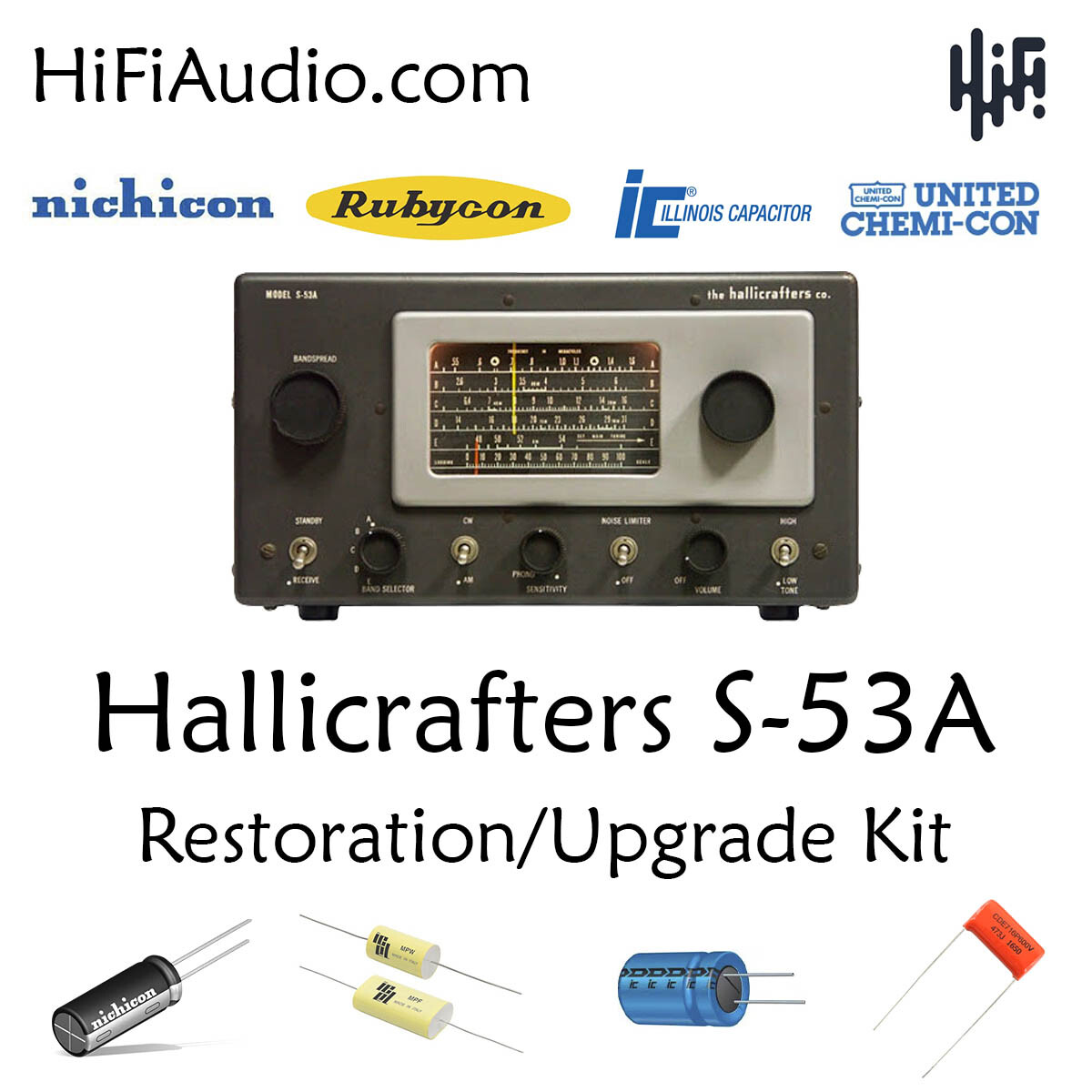 Hallicrafters S-53A radio Restoration kit repair upgrade recap capacitor rebuild