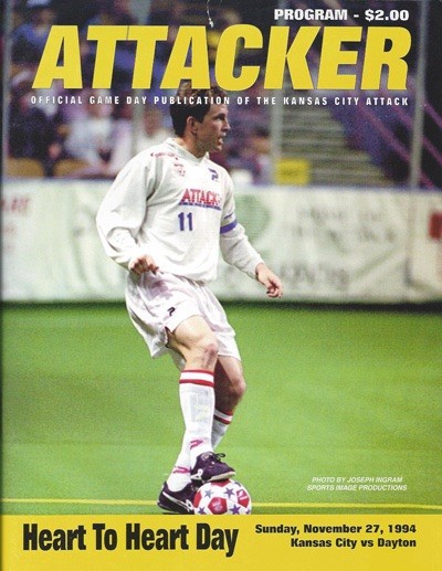 Kansas City Attack Program Nov 27 1994 vs Program Cover On 12x8in Metal Sign