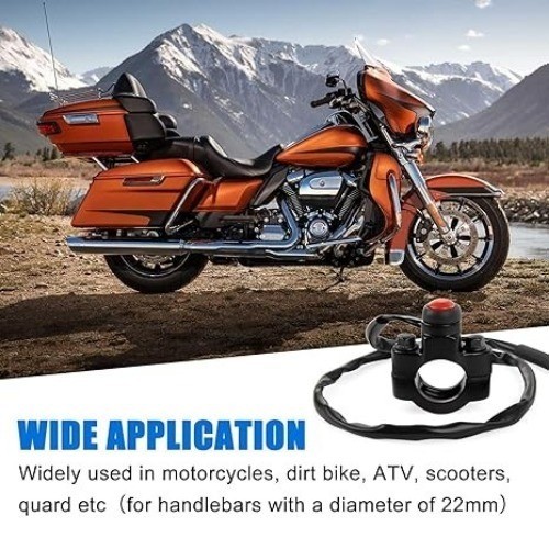 Motorcycle Engine Kill Switch Handlebar Start On Off Switch B Color: Red-Black
