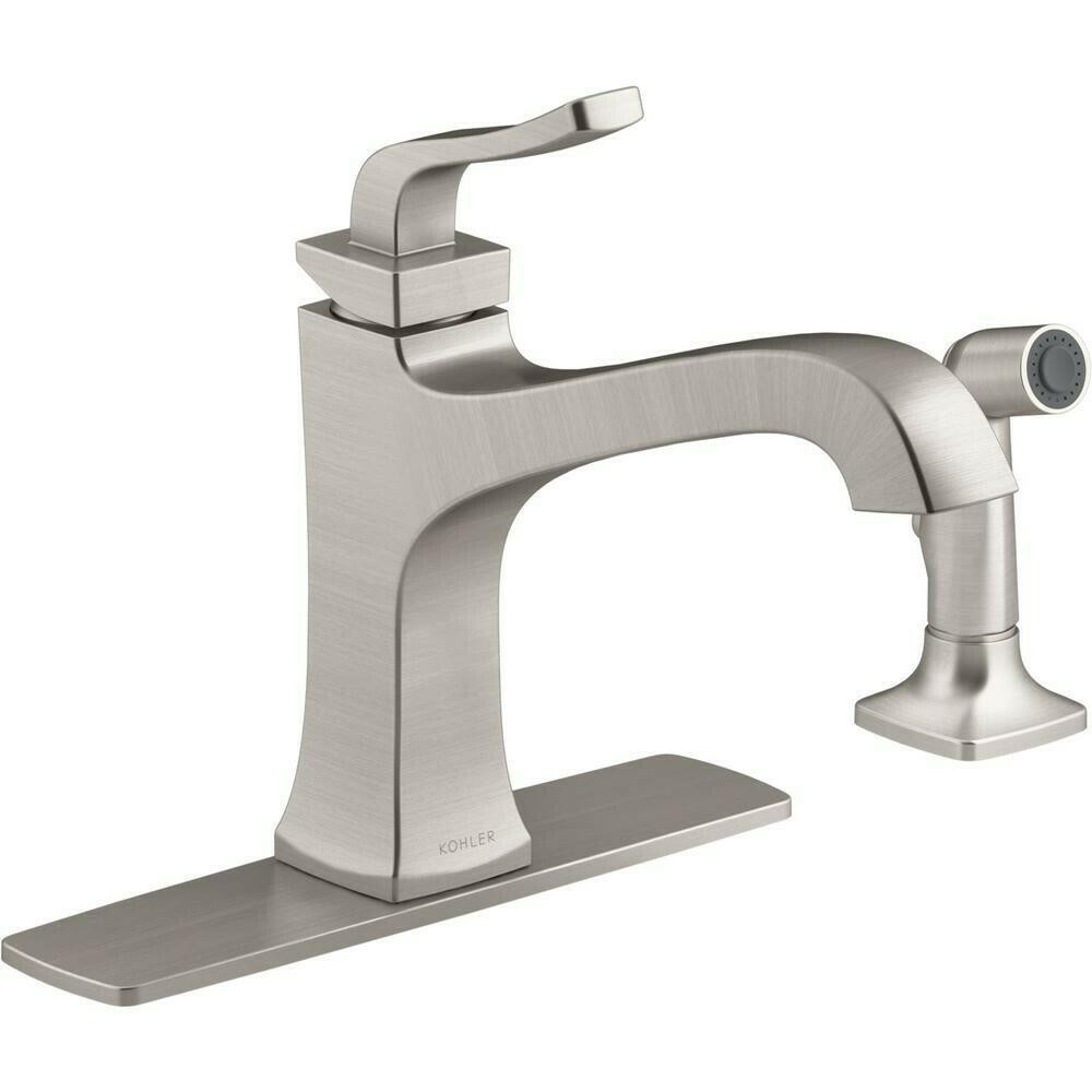 KOHLER Rubicon R26581-VS Kitchen Faucet with Sidesprayer Vibrant Stainless