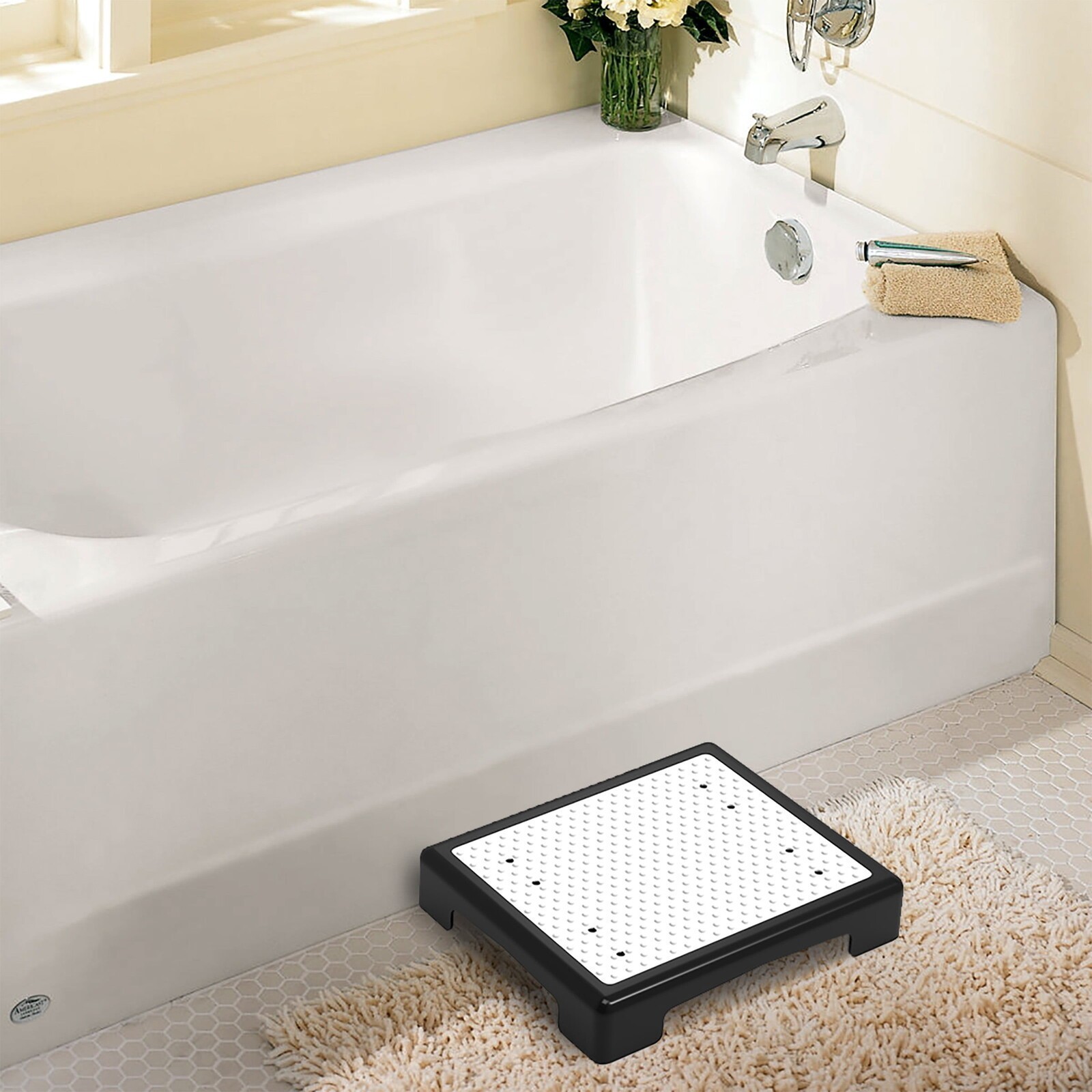 Platform Stepping Stool W/ Slip-Resistant Top Polypropylene Indoor 440 Lbs New