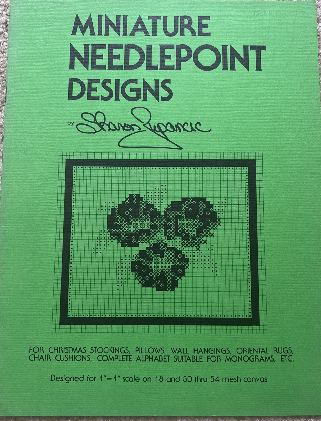 Signed Miniature Needlepoint Designs Sharon Zupancic 1978 Dollhouse Pattern Book