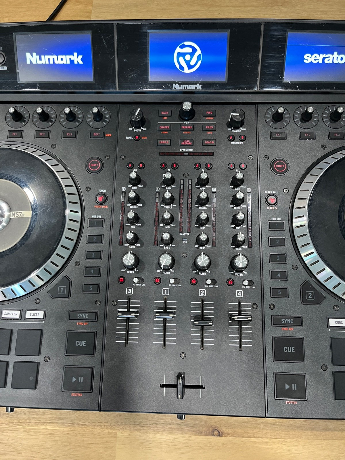 Numark NS7III Serato 4-Channel Motorized DJ Controller and Mixer with Display