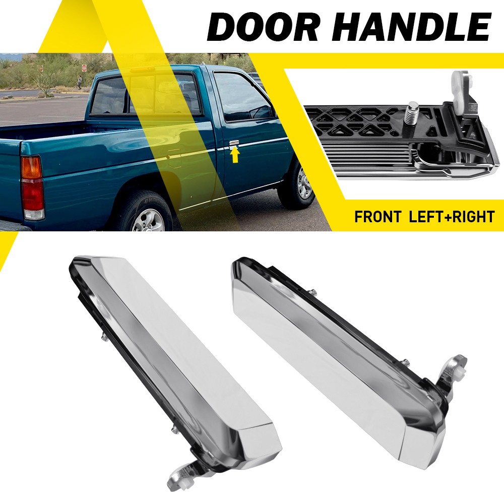 For Nissan 1986-1994 D21 Driver&Passenger Side Front Door Handle Outer Chrome 2X