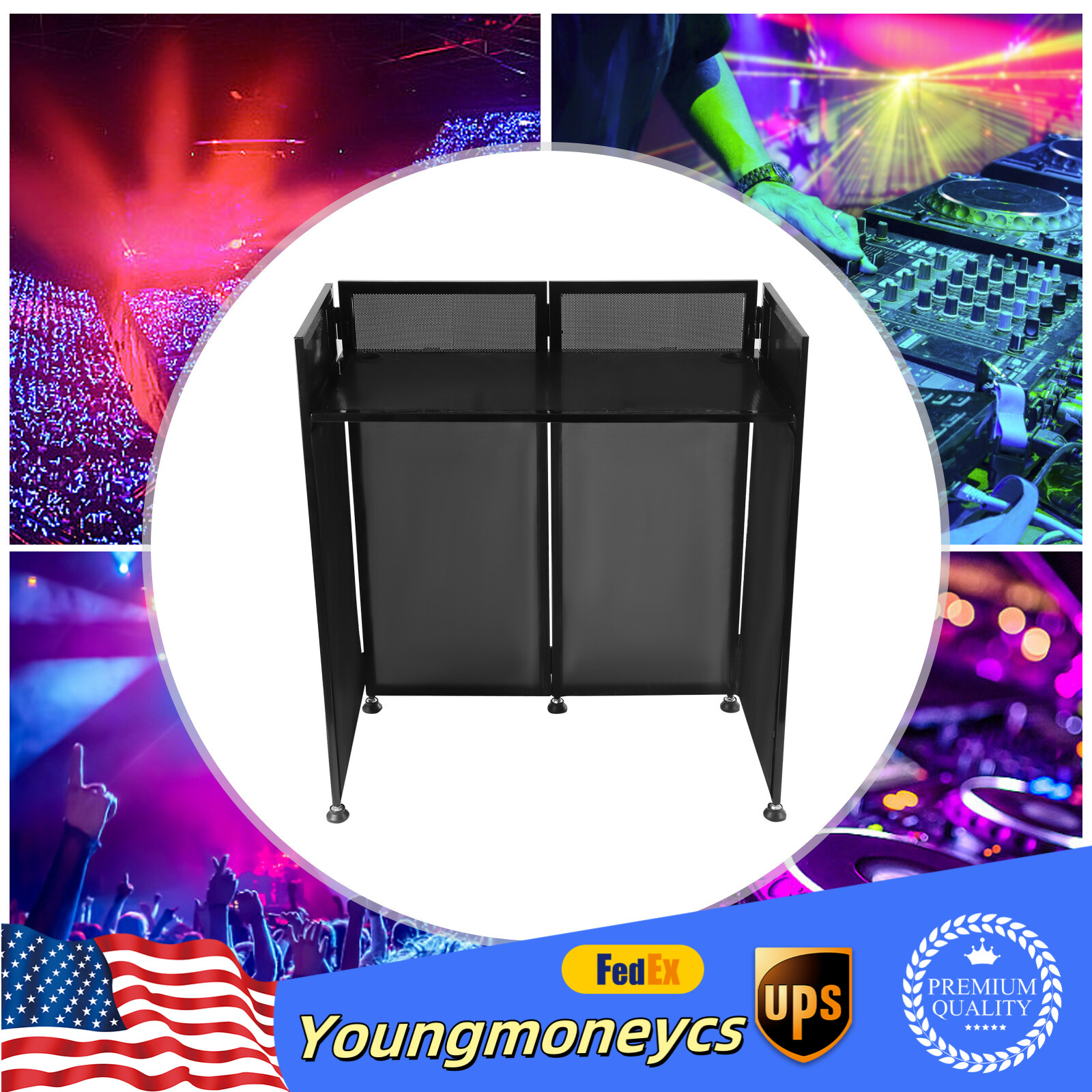 Foldable DJ Booth 82.7x44'' DJ Party Event Facade Folding Screen Panel For Show