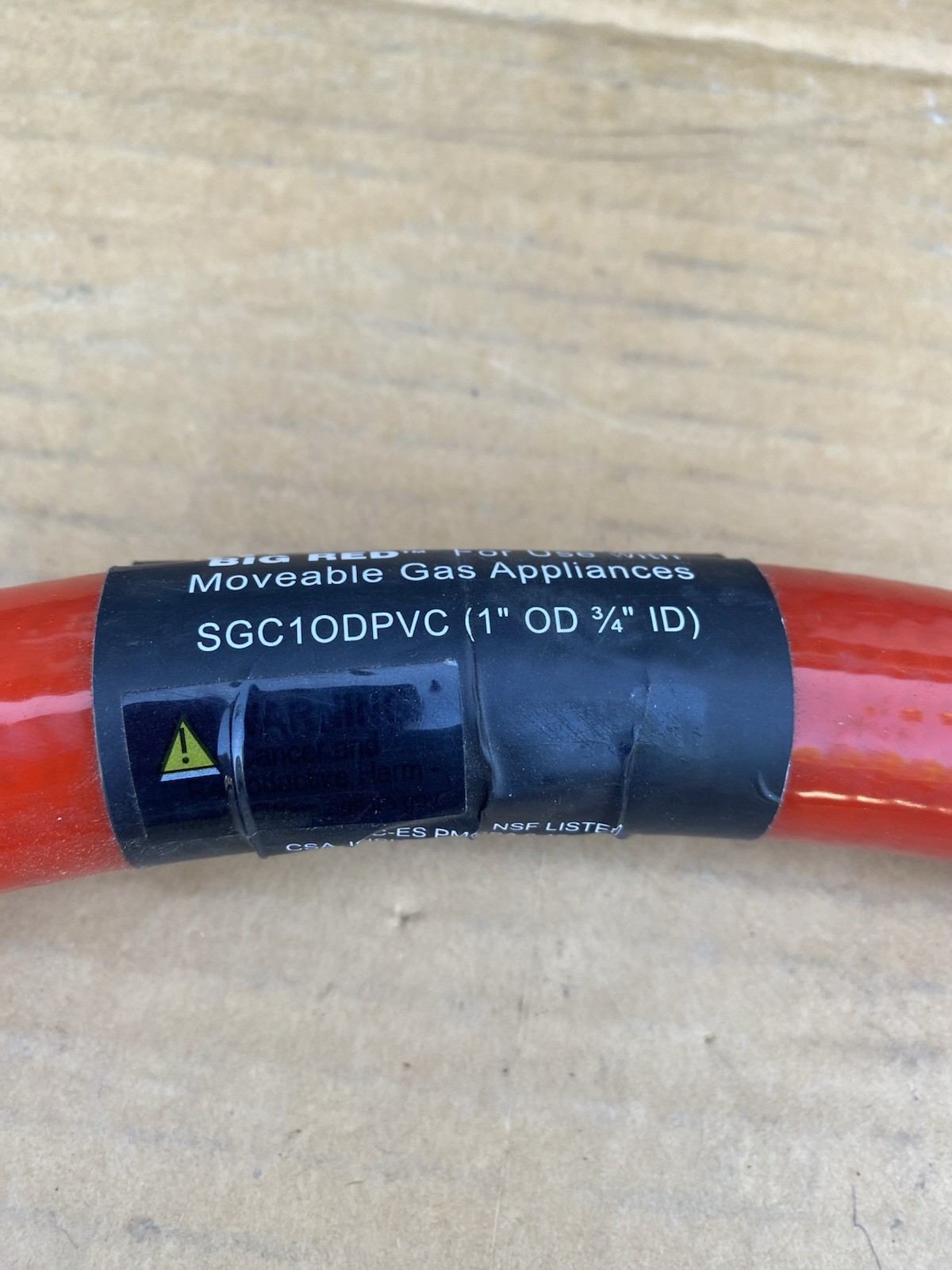 (TOA) Falcon Big Red SGC10DPVC 1" OD x 3/4" ID Gas Hose