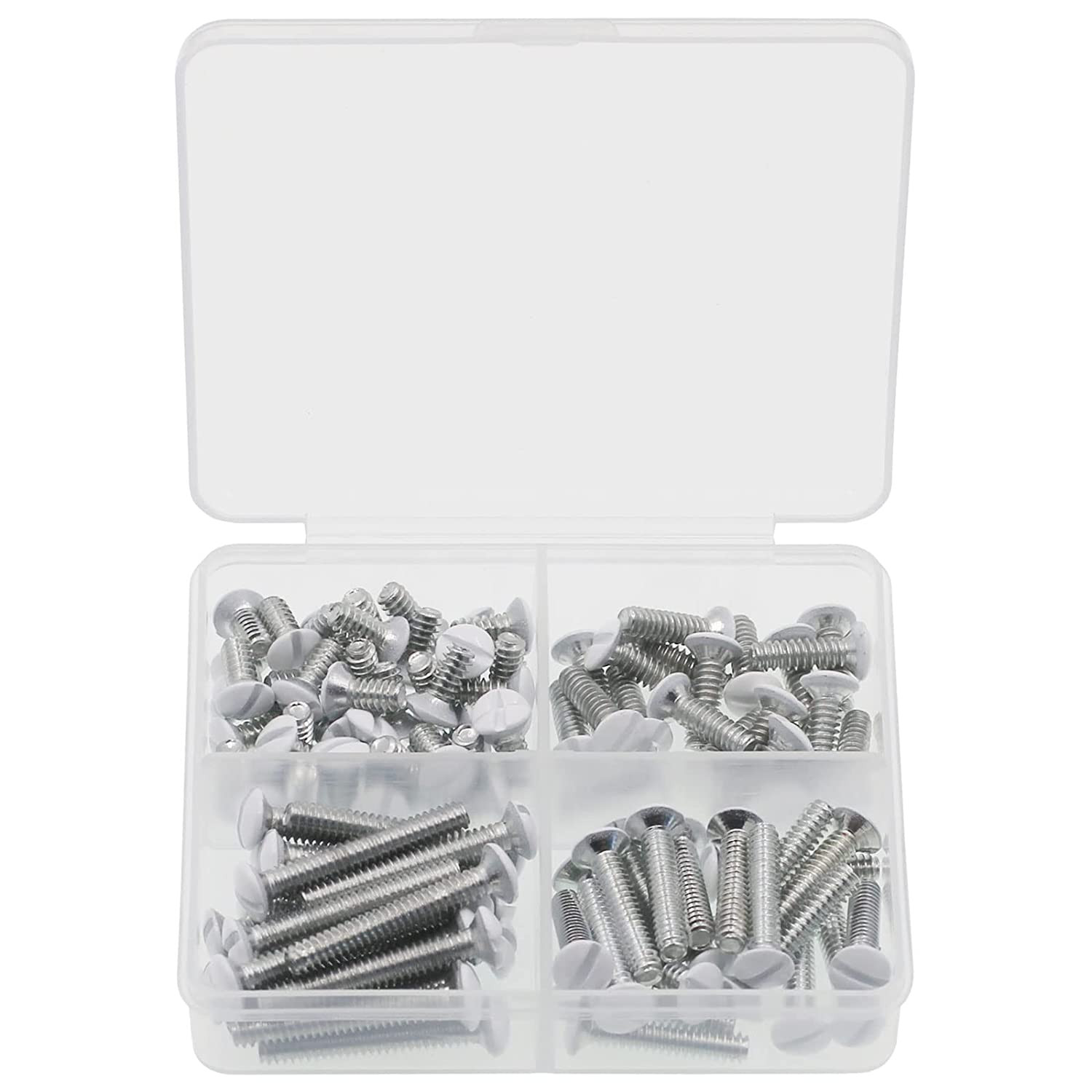 Wall Plate Screws 100 pcs White Outlet Screws 6-32 Thread Light Electrical Cove