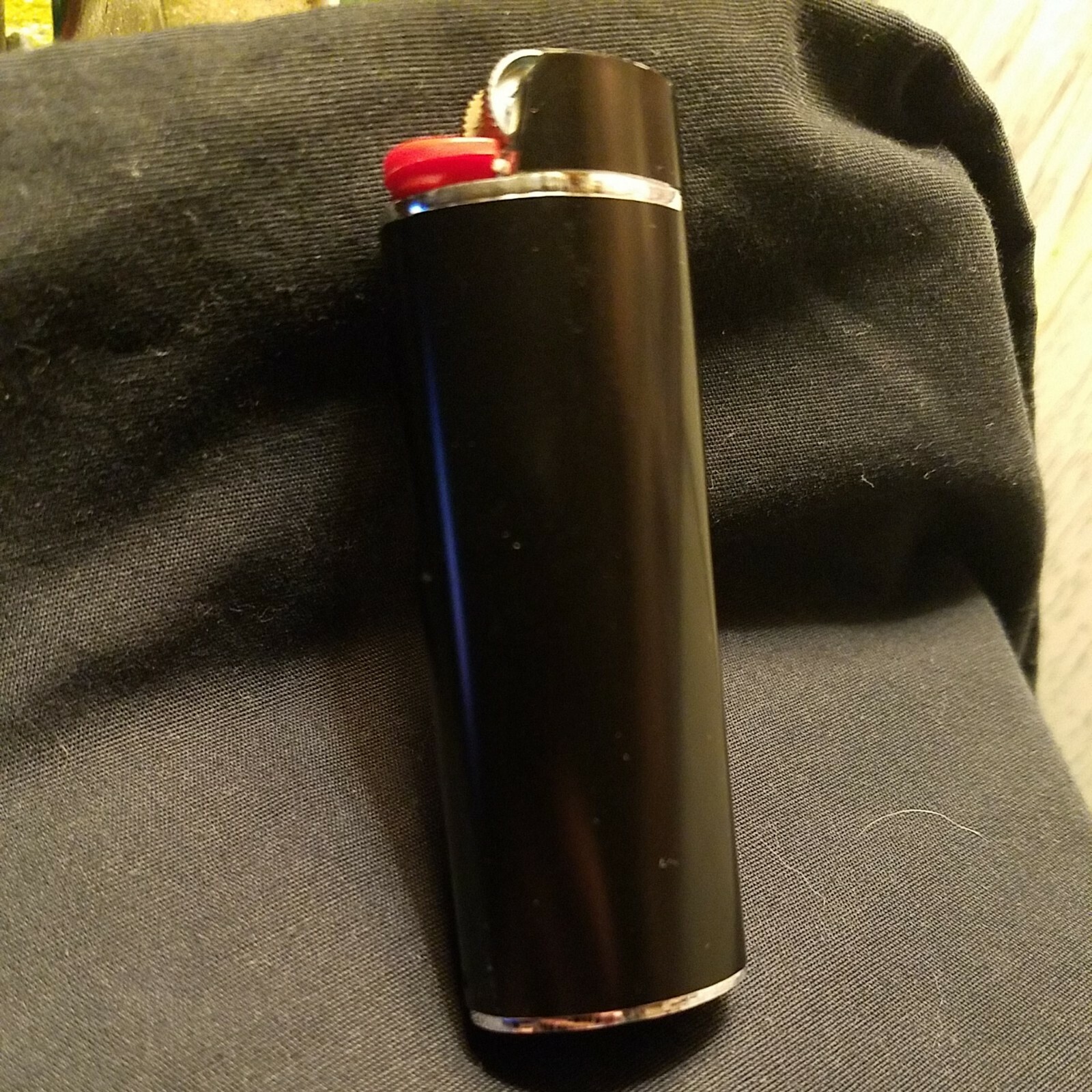 Vtg Lighter Case Black Metal Sleeve Western Cover Enamel Holder for Bic New USA