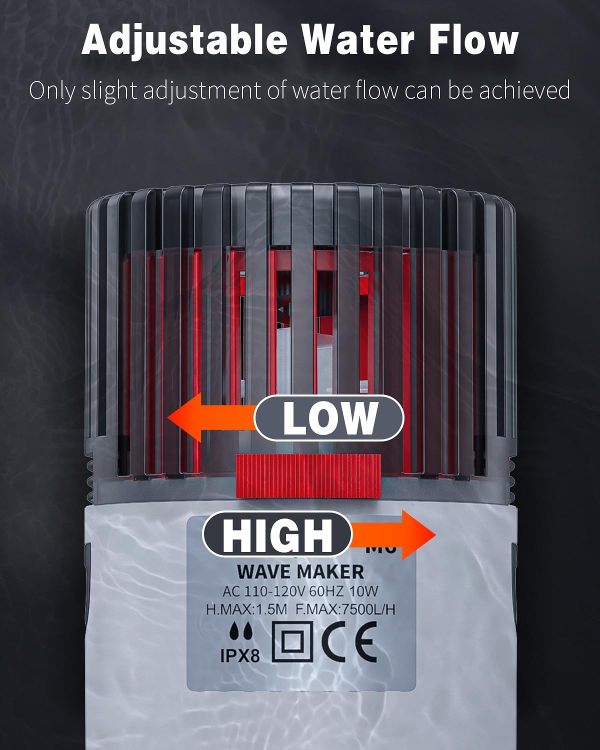 Pawfly Aquarium Wave Maker for Fish Tanks up to 150 Gallons 2000 GPH Adjustable