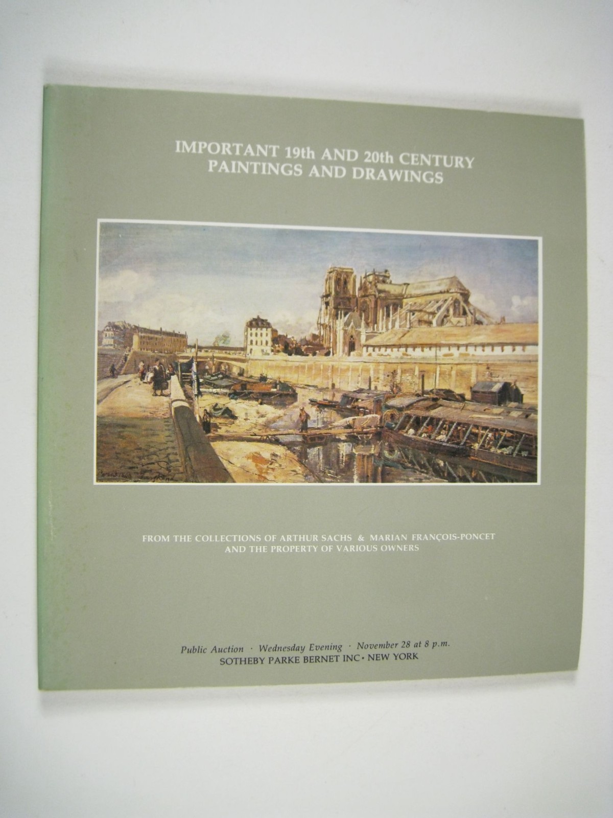 Sotheby Parke Bernet Auction Catalog 19th and 20th Century Paintings Drawings