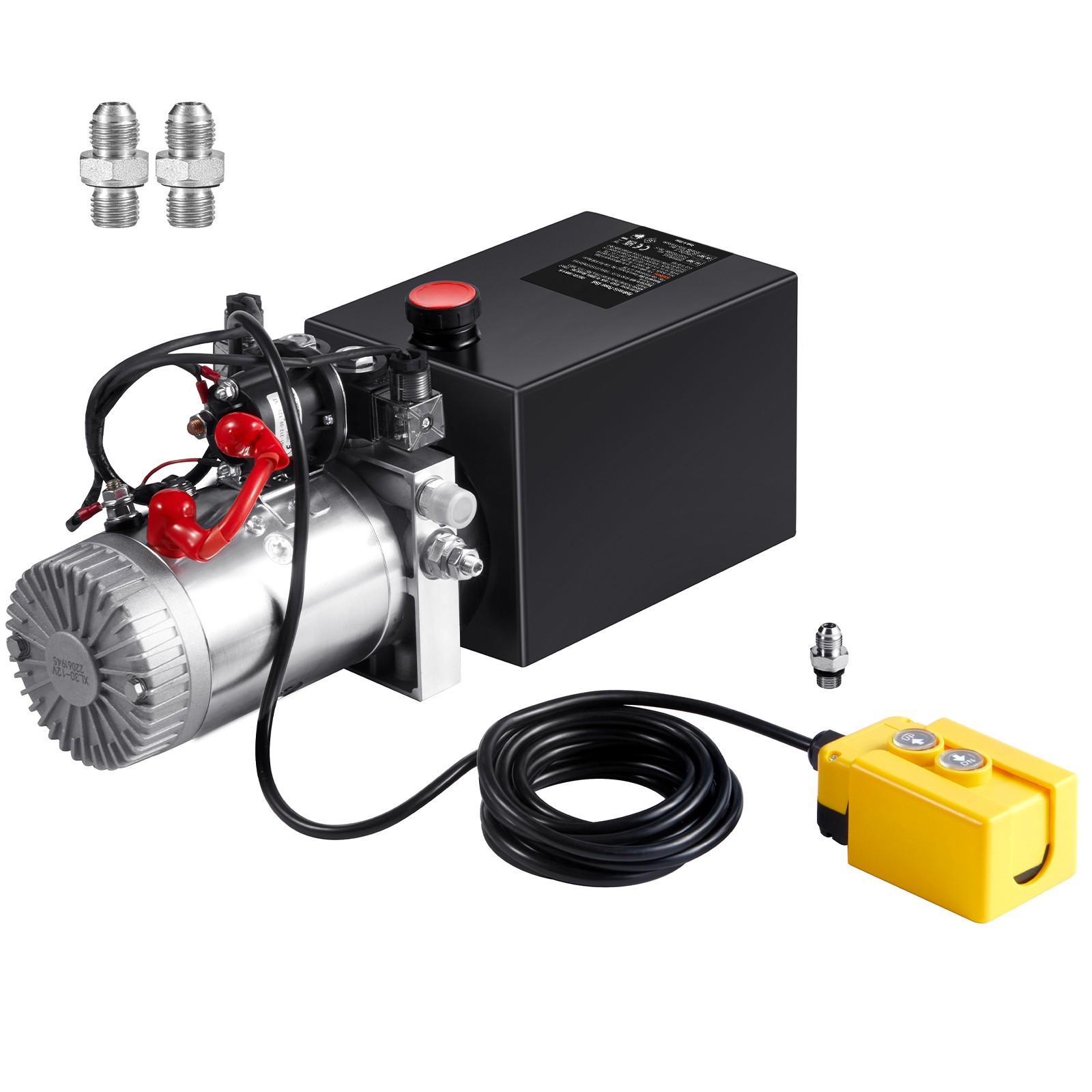 8 Quart Double Acting Hydraulic Pump Dump Trailer Power Unit 12V 2.1HP SAE #6