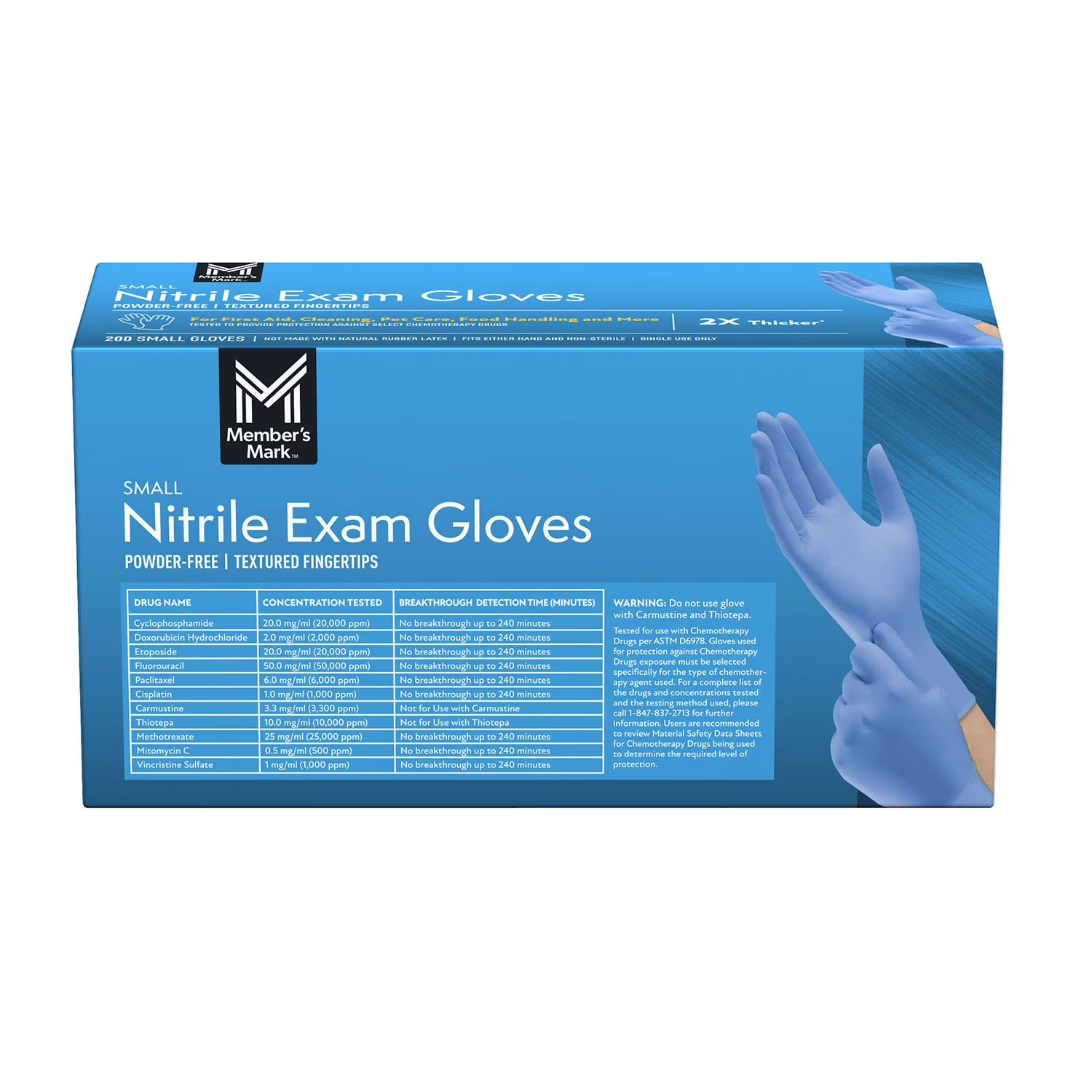 Member's Mark Nitrile Exam Gloves, Small Size, 200 ct.