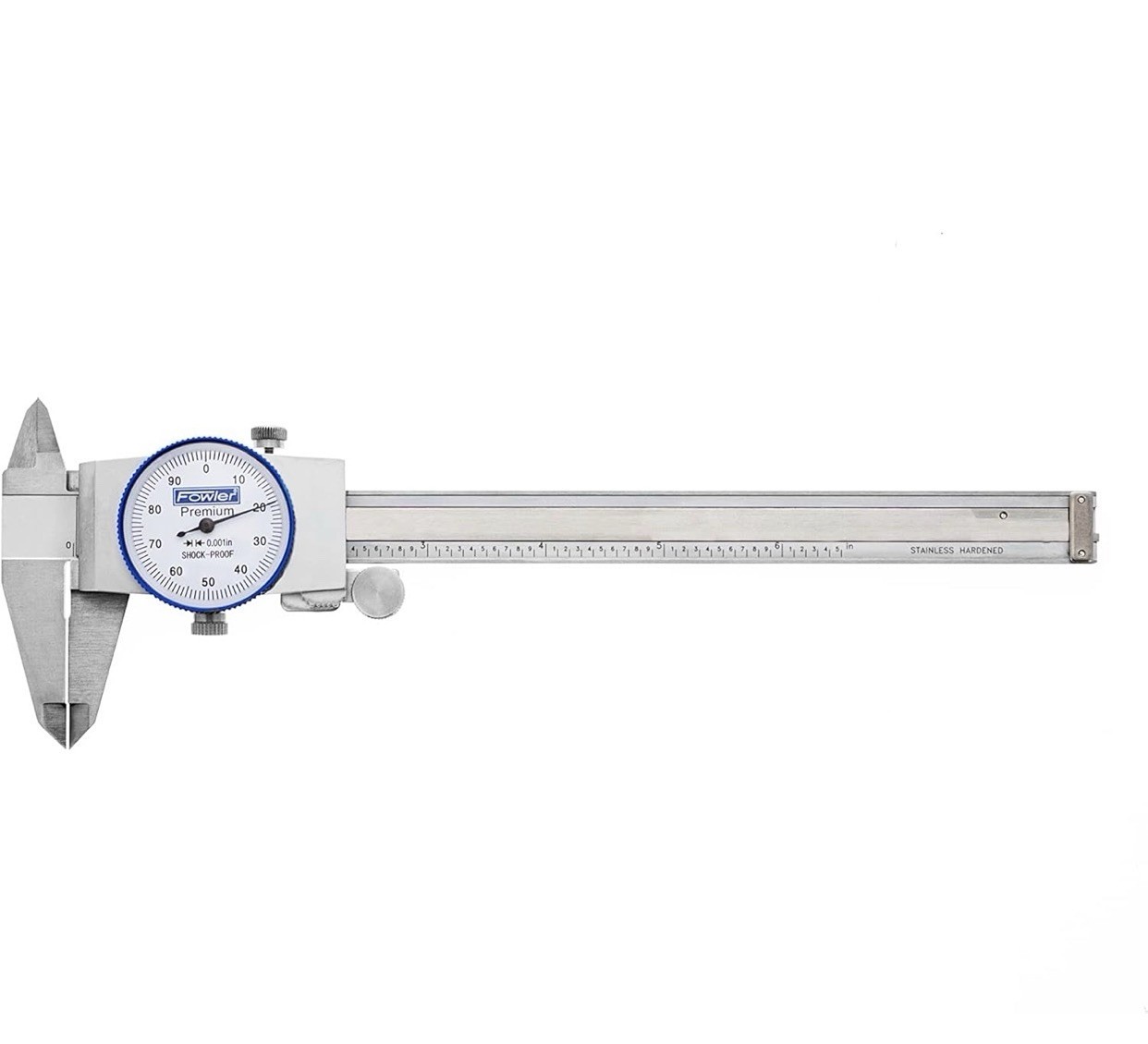 Fowler 52-008-706-0, Premium Dial Caliper With 0-6" Measuring Range (White)