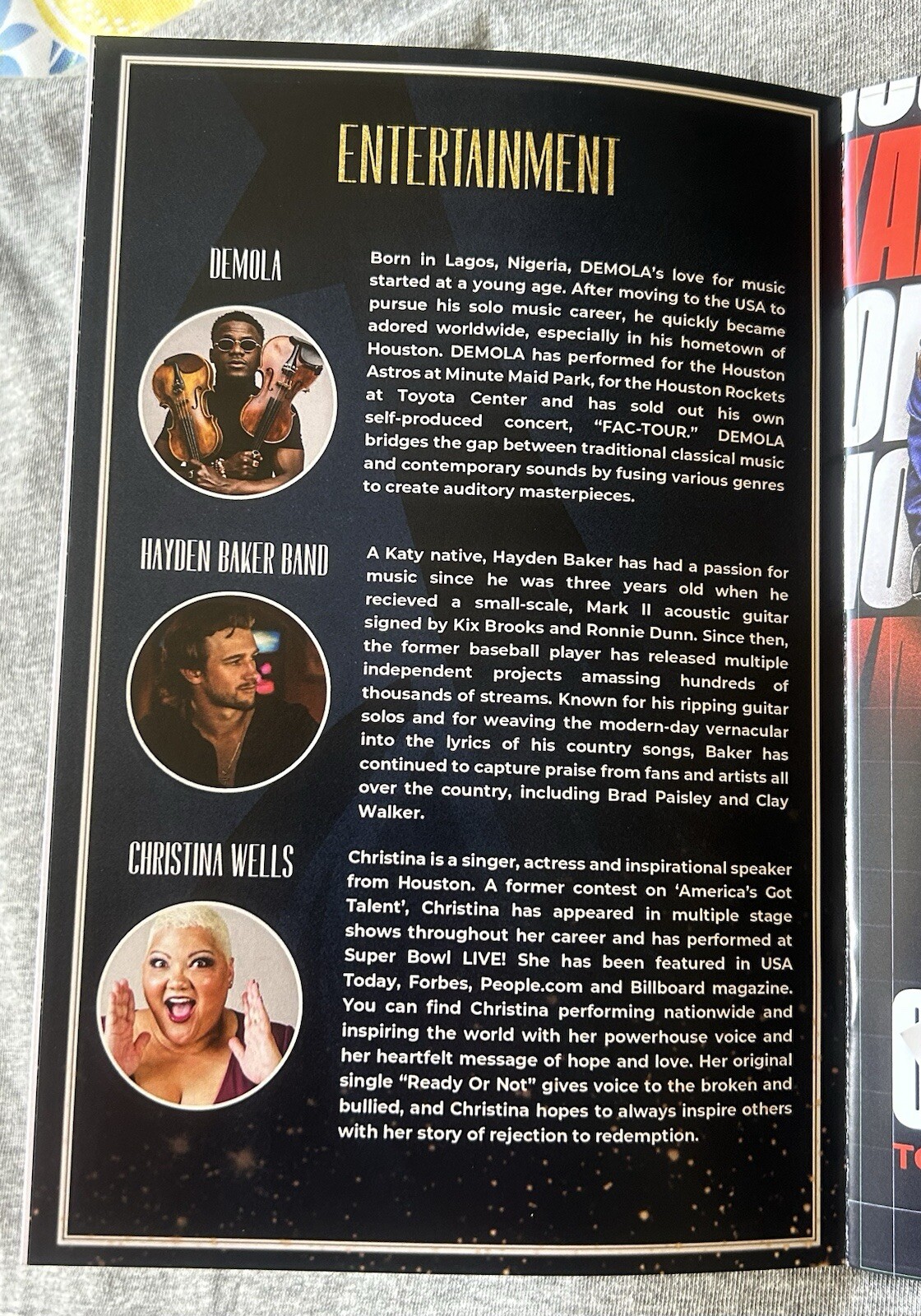 Houston Sports Awards 1/30/2024 Program.