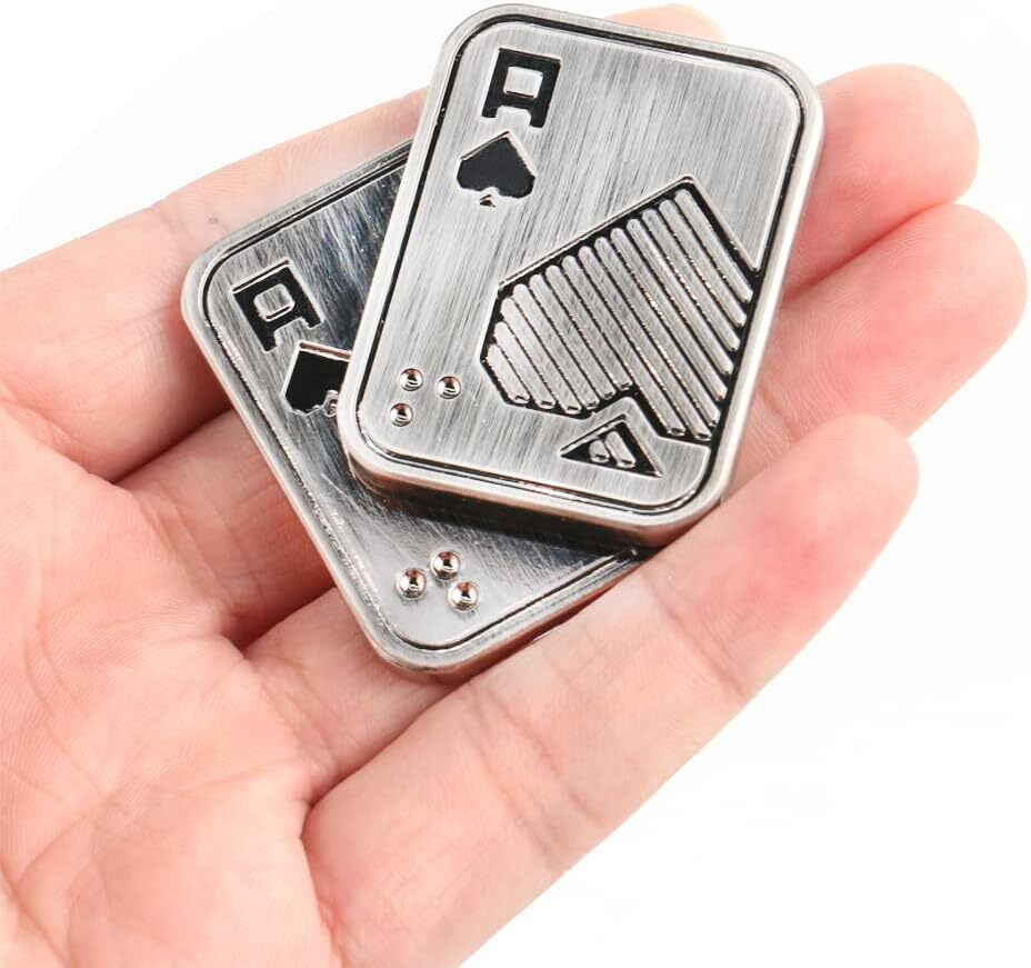 Magnetic Metal Fidget Toy Metal Poker Push Card Fidget Slider Stress Relief Toy