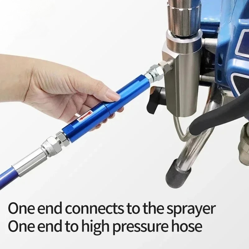 Blue Airless Spray Machine Filter With Two Connector Joint Adapters