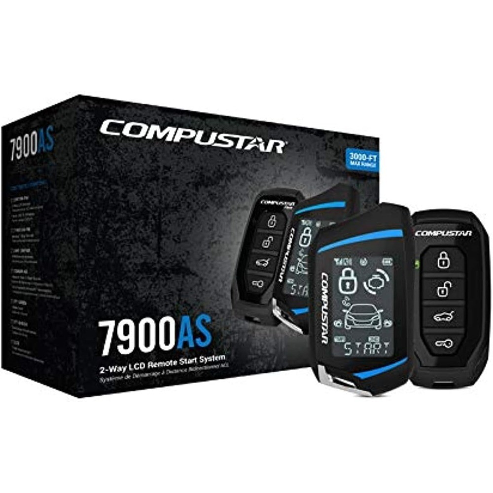 2-Way Remote Start & Alarm System with LCD Key Fob, 3000ft Range, All-in-One Car