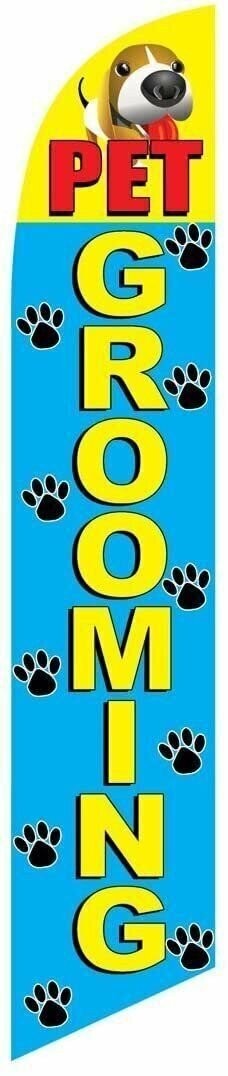 Pet Grooming Feather Banner Swooper Flag -No Wind Required- Replacement FLAG...