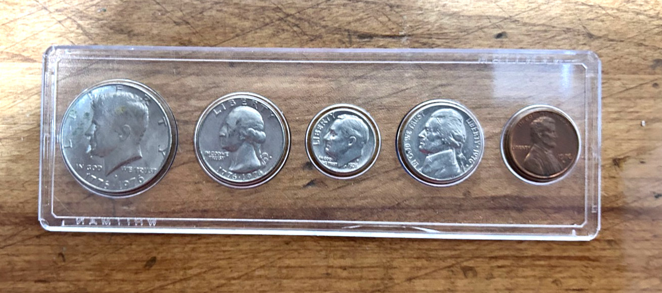 1976 D Birth Year US Coin Set, Free Shipping, in plastic case