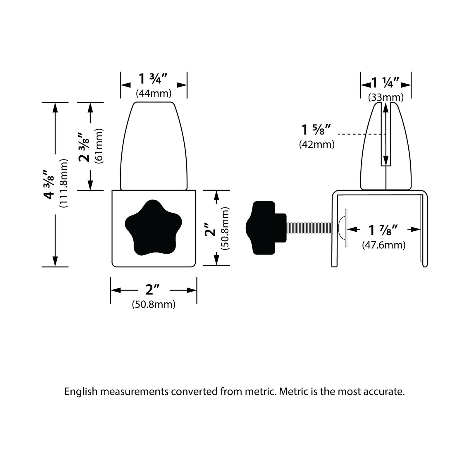 Adjustable Mount Desk Partition Clamp for Acrylic Panels - Size Options