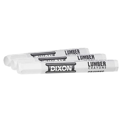 Lumber Crayon, 1/2 in dia x 4-1/2 in L, White  Ticonderoga 52300 72067523006