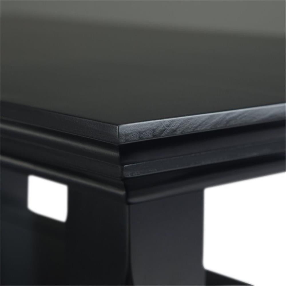 Trent Home Wood 14" Rectangle Transitional Narrow Side Table in Black