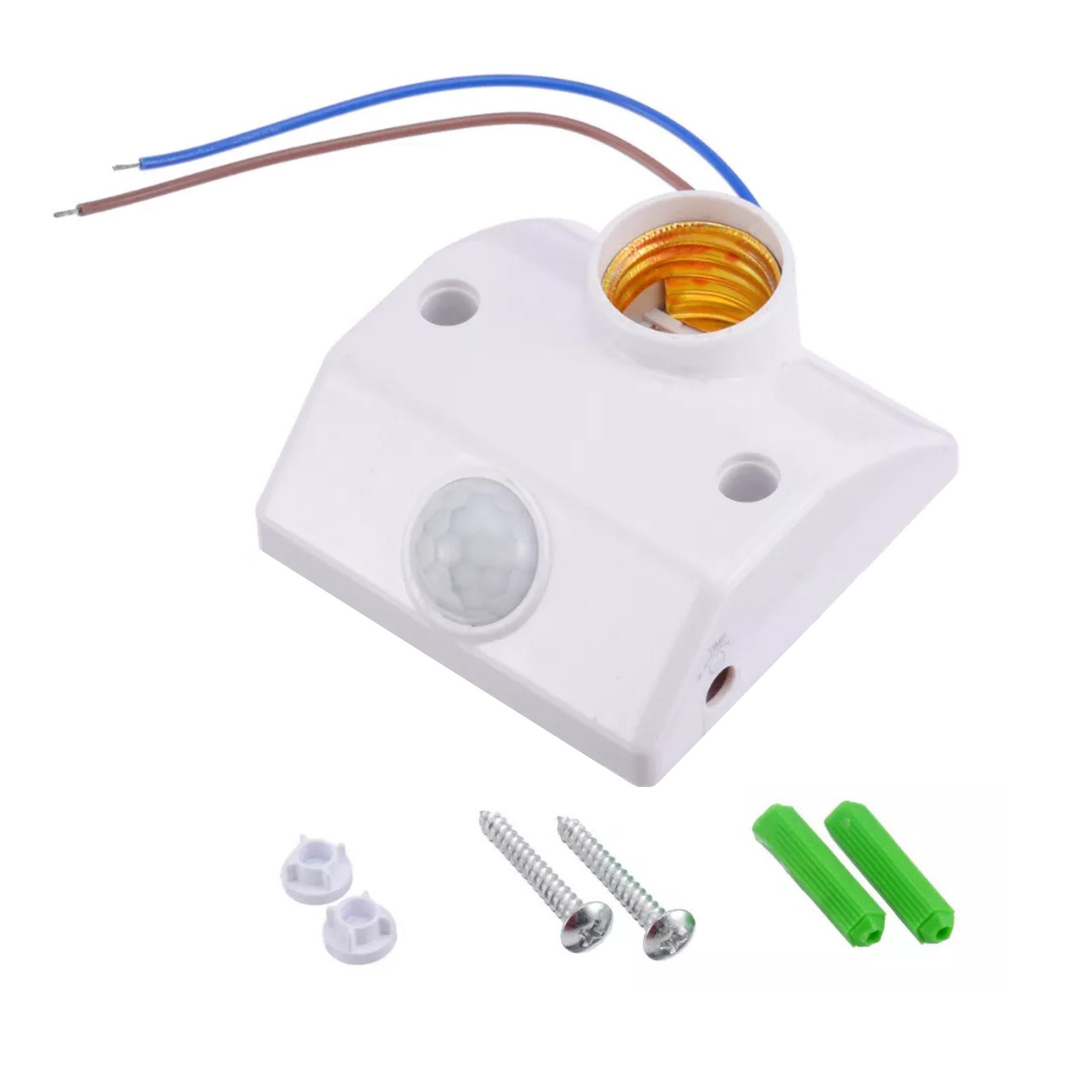 1Pc E27 Auto Human Motion Sensor Detector Bulb Light Lamp Base Holder AC110-240V