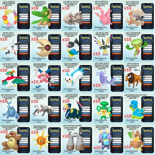 Pokémon Go x10 Non-Shiny Region Exclusives 20k Dust Mini PTC Read Description