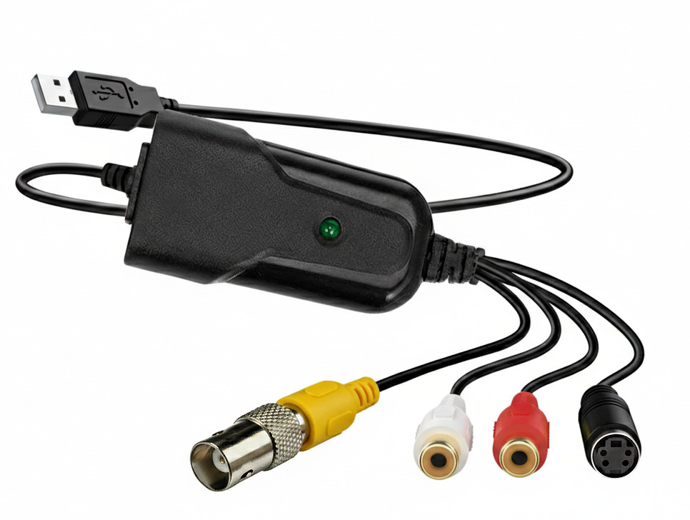 PC-Based BNC RCA S-Video To USB 2.0 DVR Recorder Adapter│Plug-N-Play DVR CCTV