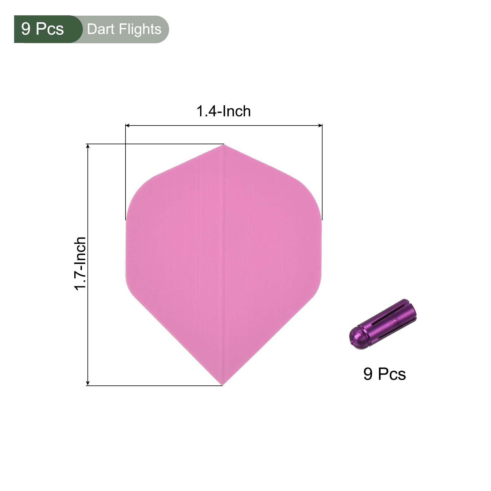 1Set Dart Flight Accessories,9 Darts Flight and 9 Flight Protector(Light Purple)