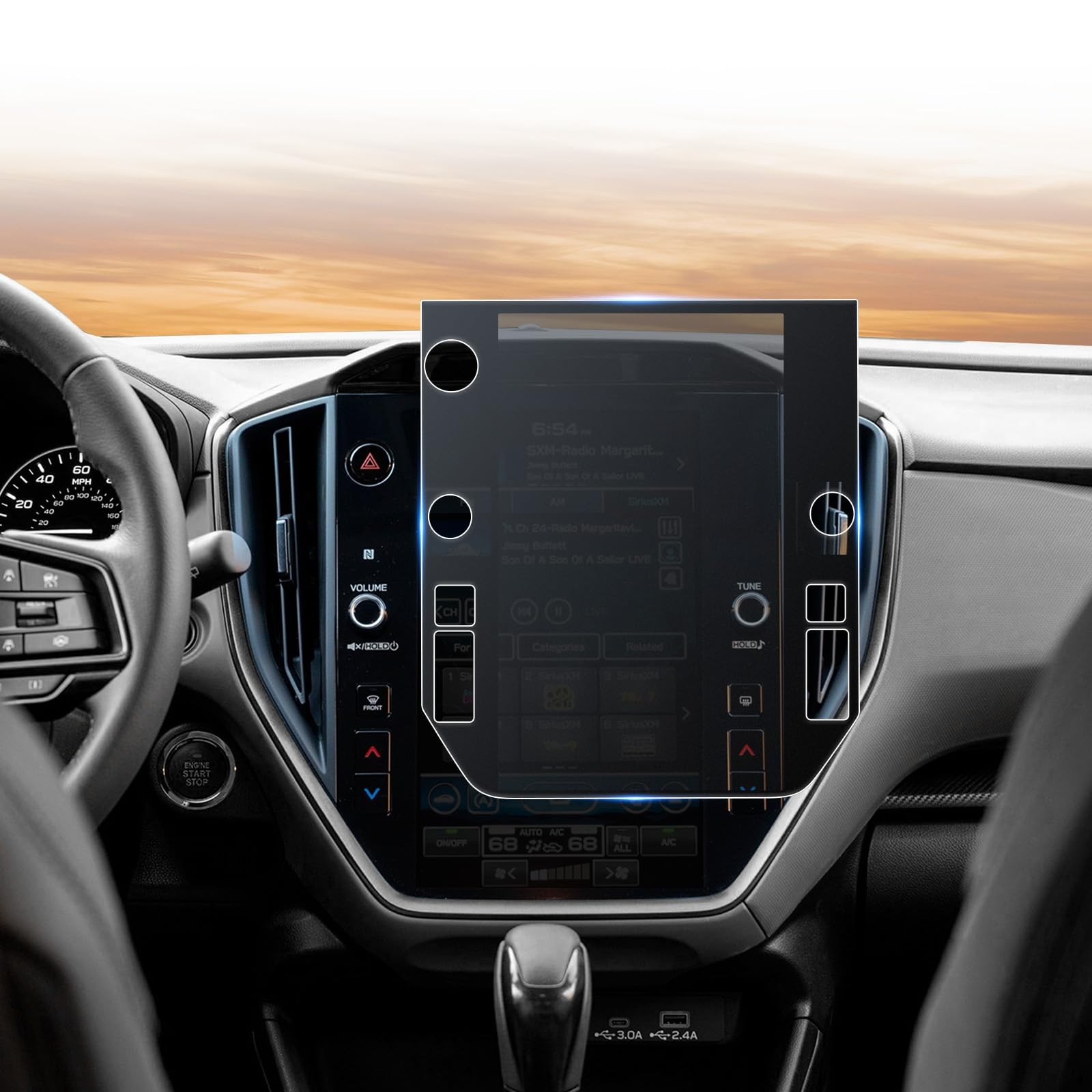 Forester 11.6 Inch Matte Tempered Glass, Glass