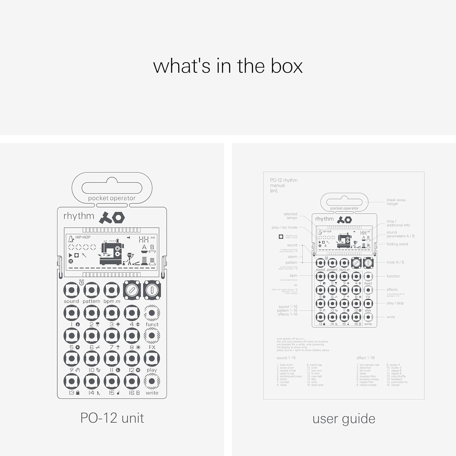 Pocket Operator PO-12 Rhythm, Drum Machine and Sequencer with Parameter Locks an