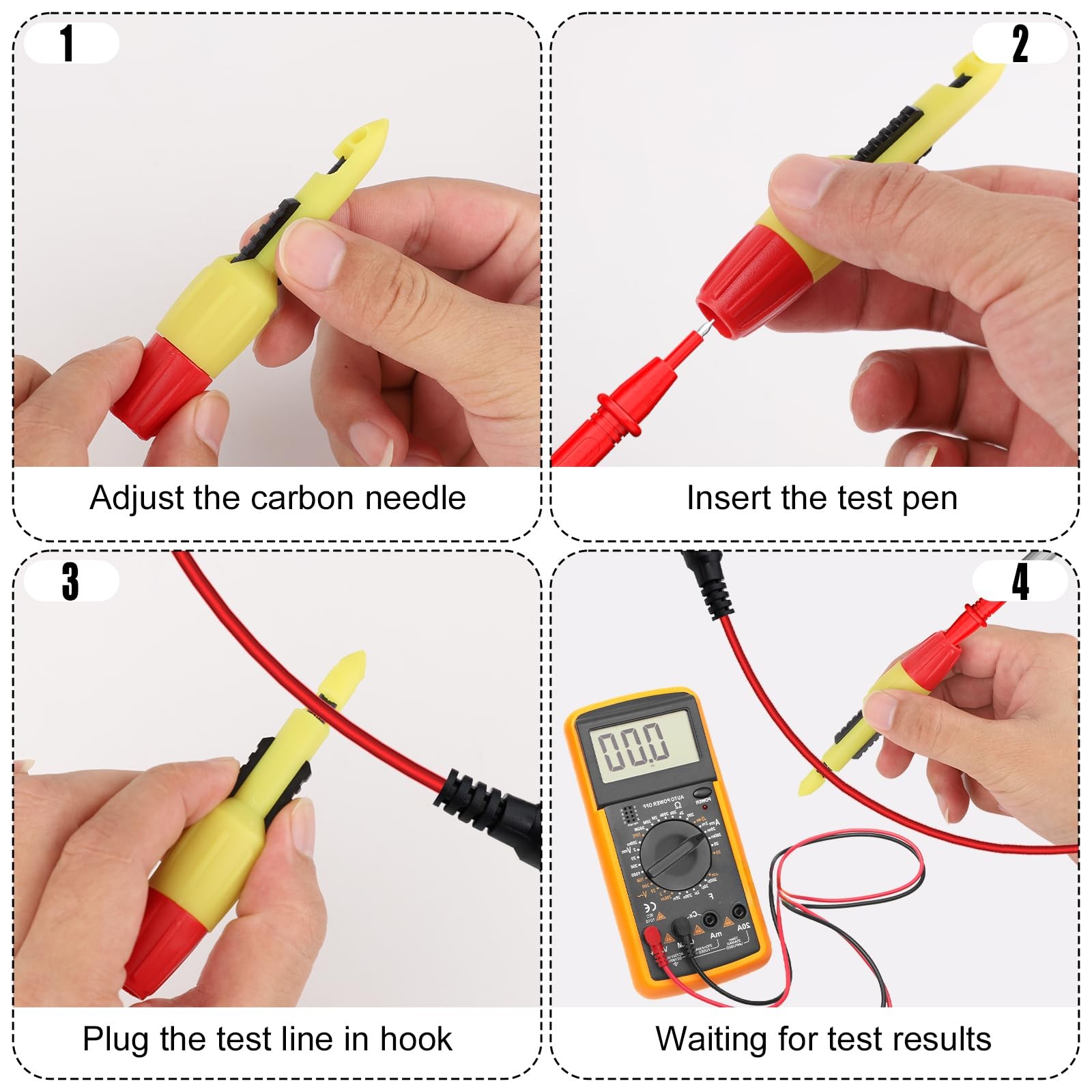 4pcs Wire Piercing Probe Kit, Wire Probe Insulation Piercing Clip Piercing