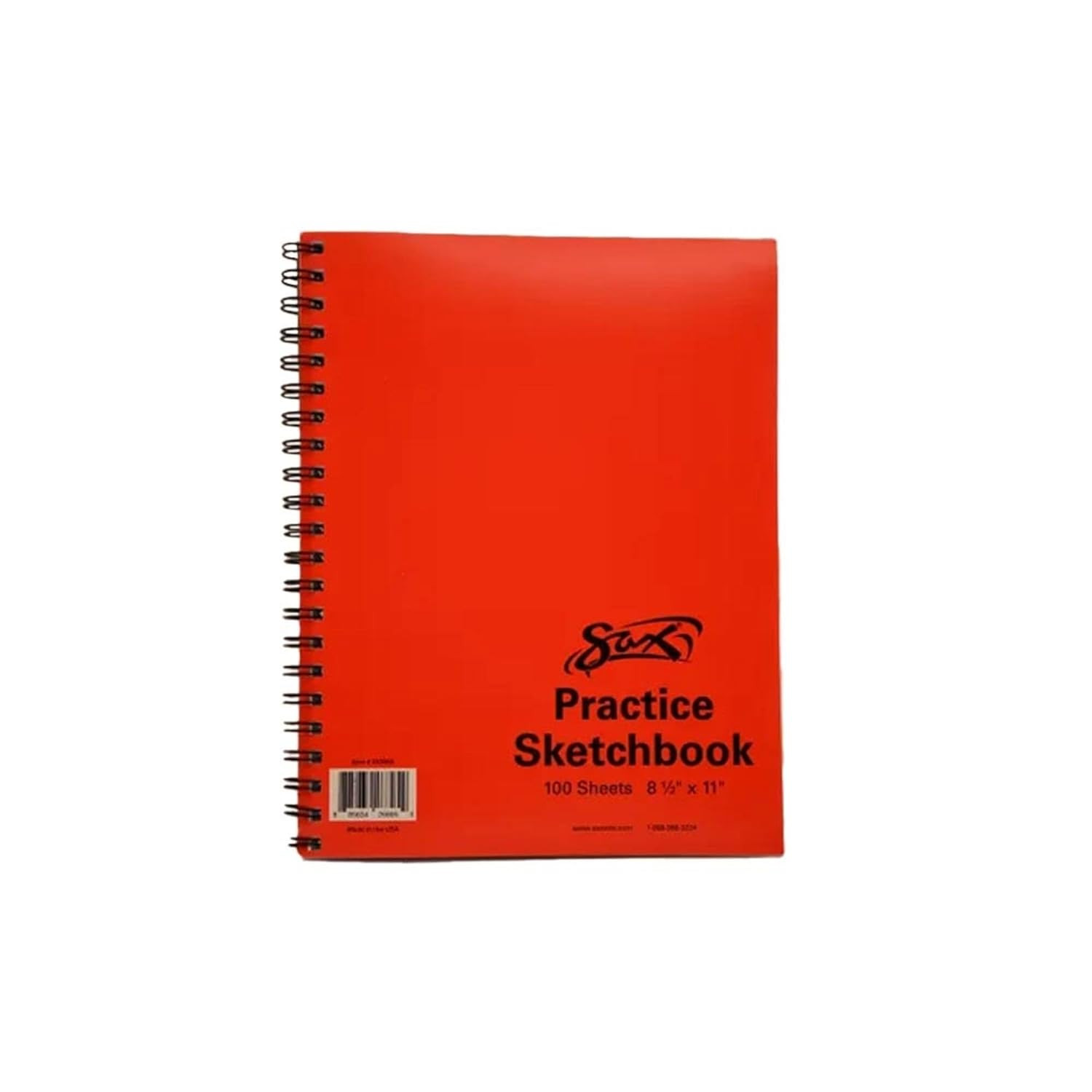 -457568 Spiralbound Practice Sketchbook - 8 1/2 X 11 Inches - 100 Sheets per Pad