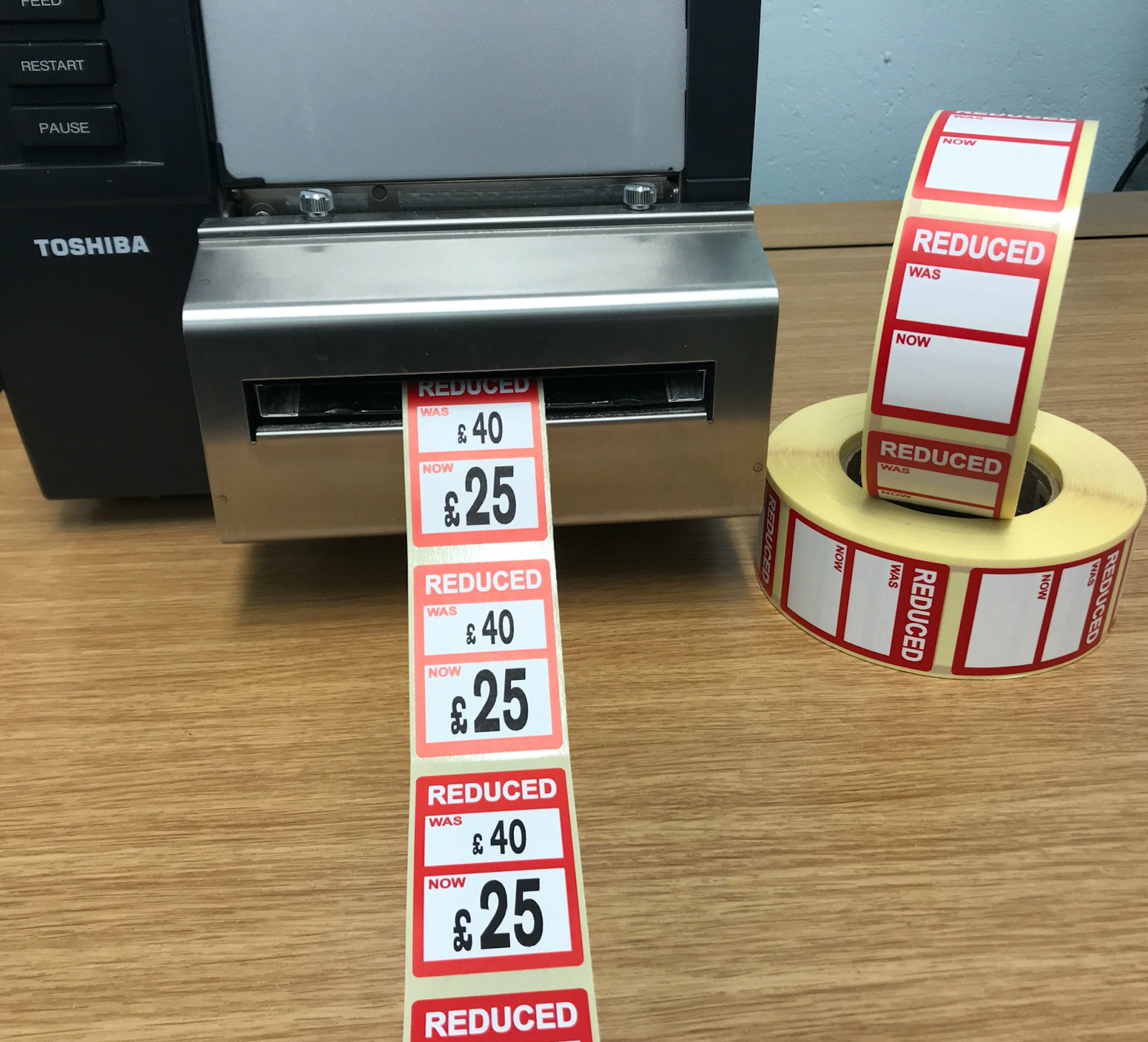 Reduced was / now Price Stickers / Labels For Use With Thermal Printers (Zebra)