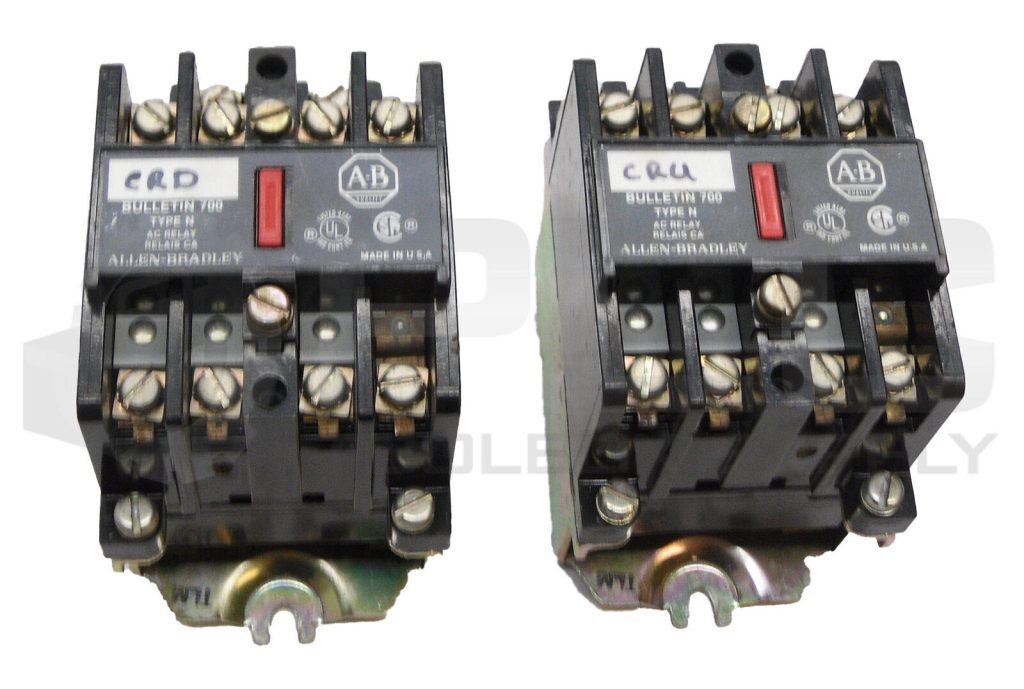 LOT OF 2 ALLEN BRADLEY 700-N400A1 /C AC RELAY 300VAC W/ 84AB86 COIL 110-120V