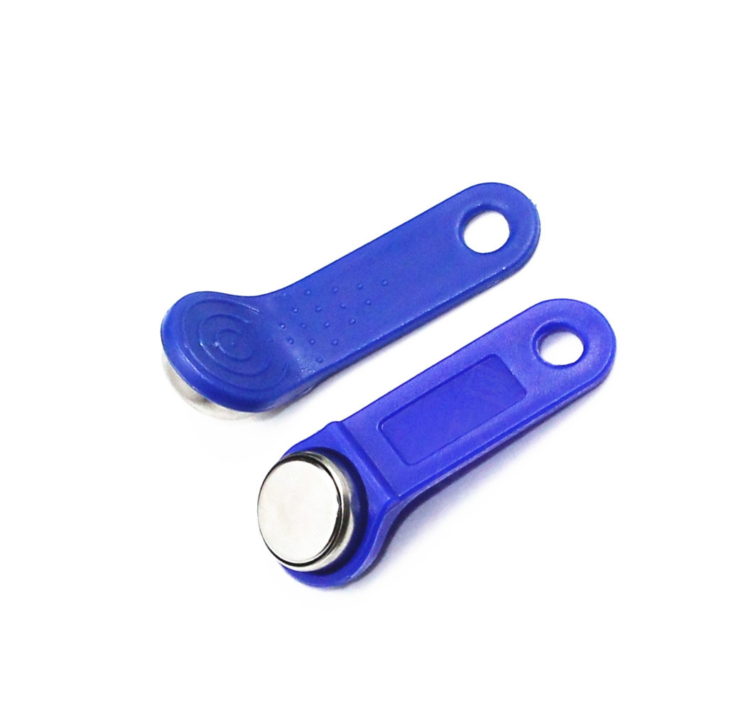 5PCS New DS1990A-F5 TM Card iButton Tag with wall-mounted holder Blue