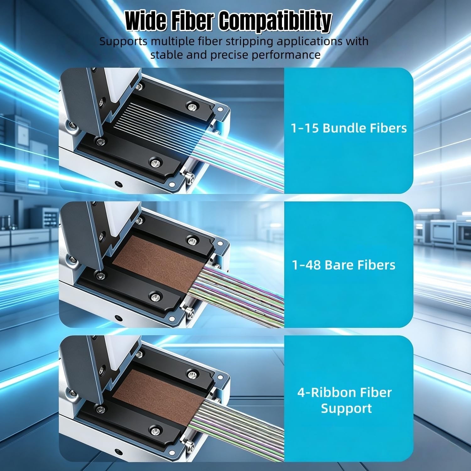 Fiber Optic Thermal Stripper – Multi-Fiber Ribbon Stripping Tool 8-Level Control