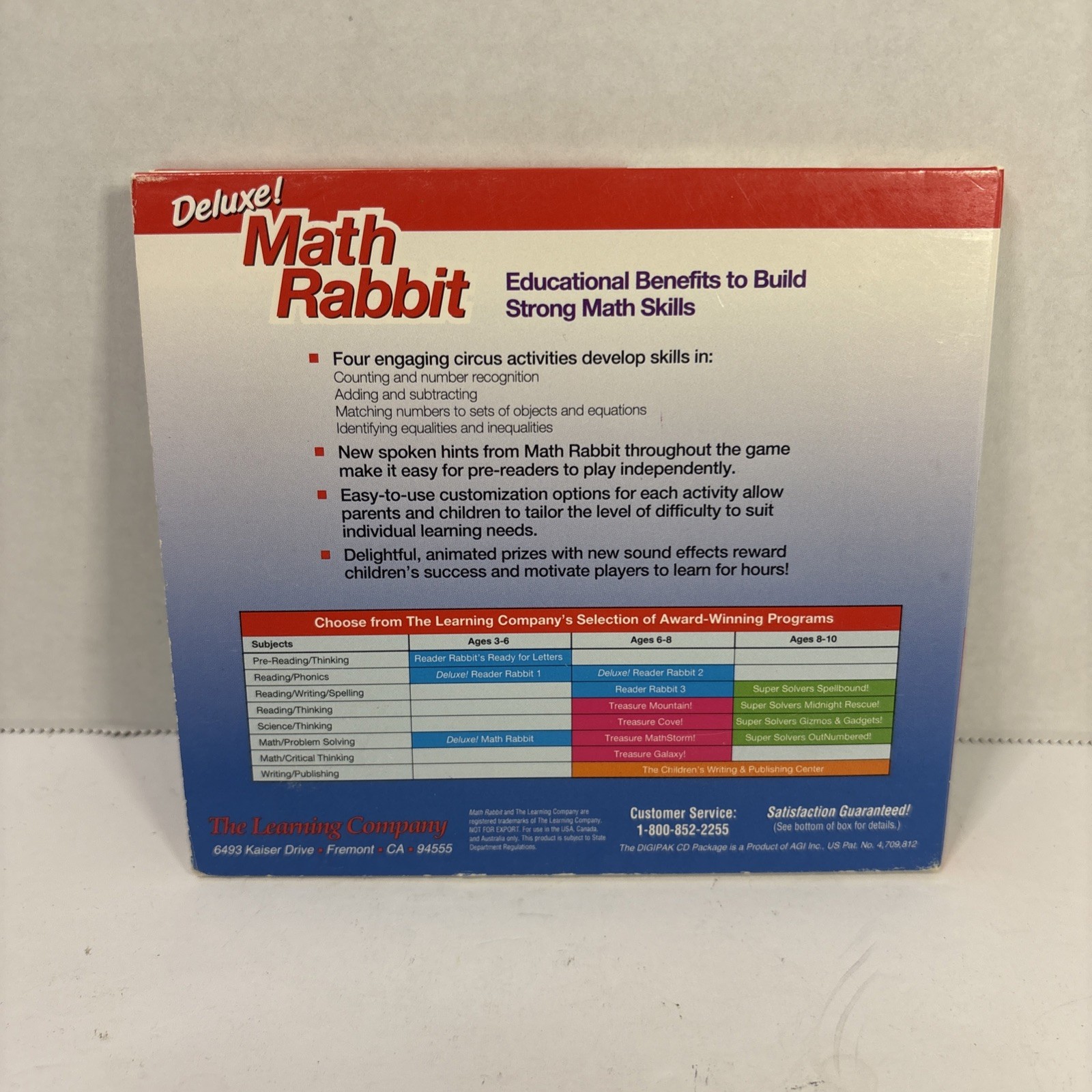 Deluxe! Math Rabbit PC CD‑ROM 1997 Ages 4‑7 Educational Game - The Learning Comp