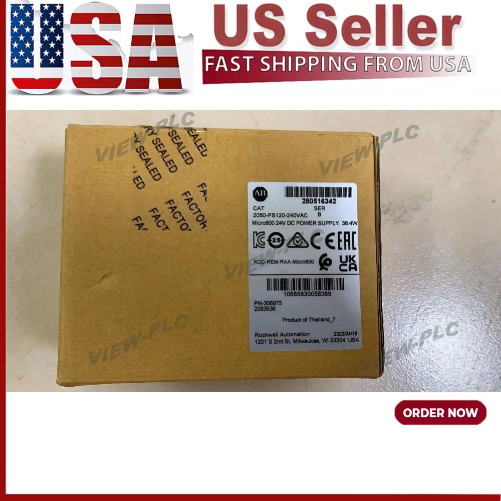 New AB CAT 2080-PS120-240VAC Micro800 24V DC POWER SUPPLY 38.4W US Free Tax