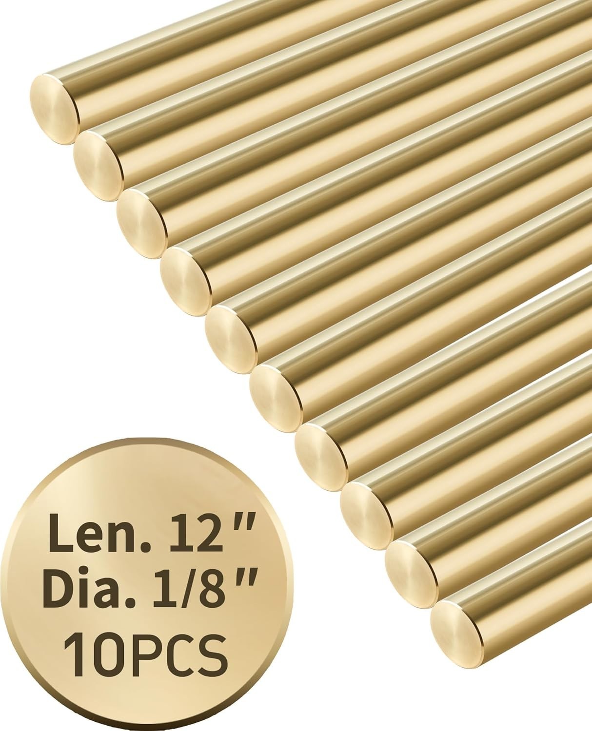 Brass Rods 1/8 x 12",10PCS,Knife Handle Material,Knife Handle Pins,Brass Round S