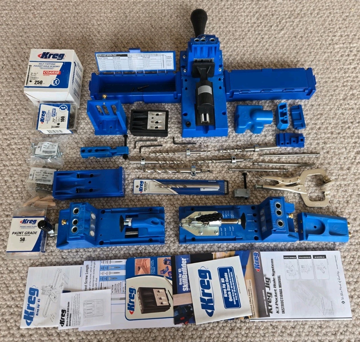 Kreg Pocket Hole Jig LOT K3 K4 K5 Systems Bits Screws and More Accessories