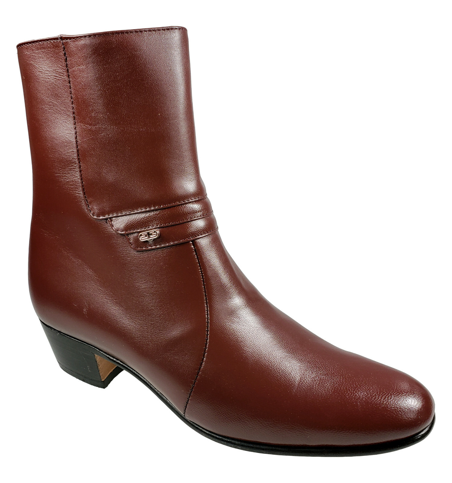Men's Dress Ankle Boots El Besserro Genuine Leather Color Wine Botin de Vestir