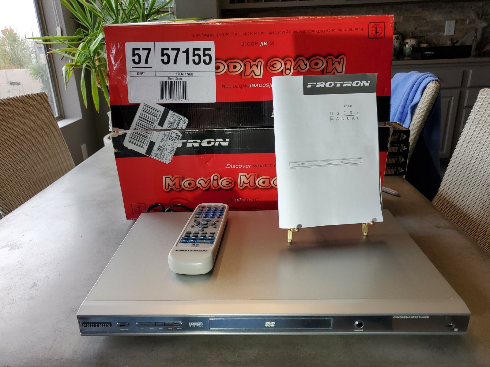 Protron PD-007 DVD Player  w/ Remote - CD MP3 Photo Disc JPEG